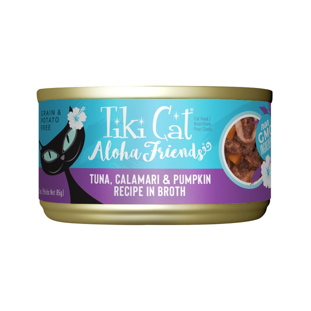 Tiki Pets Cat Aloha Friends Wet Cat Food Tuna Calamari & Pumpkin 3 Oz 12 Count