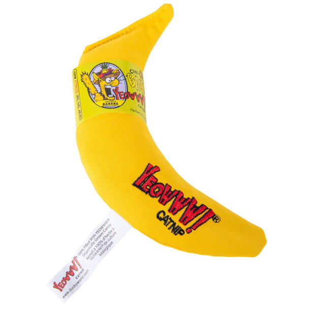 Yeowww Catnip ChiCatA Banana Toy For Cats Durable Cotton Twill Made In 7 Inches