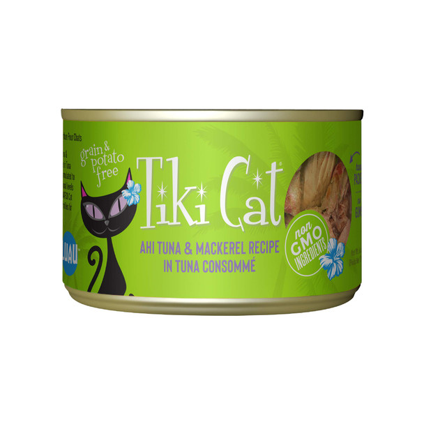 Tiki Pets Cat Luau Shredded Meat Ahi Tuna & Mackerel Recipe In Tuna 6 Oz Pack Of 8