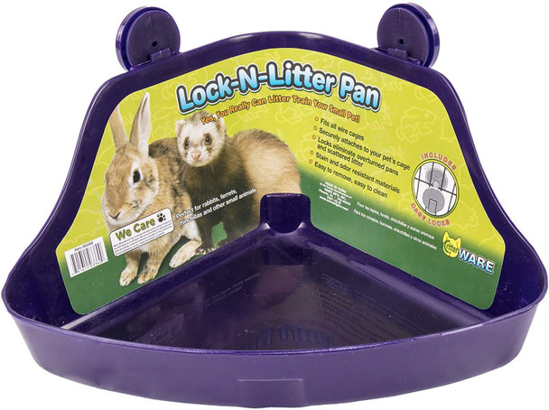 Ware Manufacturing 2 Pack) Plastic LockNLitter Pan For Small Pets Size Regular 2 Pack