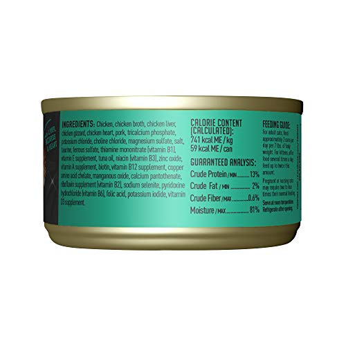 Tiki Pets Cat After Dark Wet Cat Food Chicken & Pork . Cans 2.8 Oz 12 Count