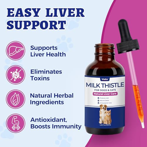 Wellix Milk Thistle For Cats & Dogs Advanced Formula With Astaxanthin For 120Ml