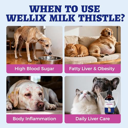 Wellix Milk Thistle For Cats & Dogs Advanced Formula With Astaxanthin For 120Ml