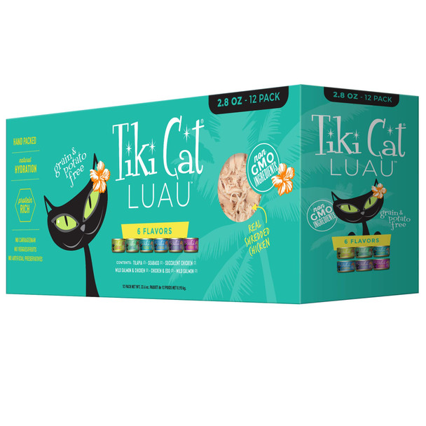 Tiki Pets Cat Luau Wet Cat Food Variety Pack . Cans 2.8 Oz 12 Count