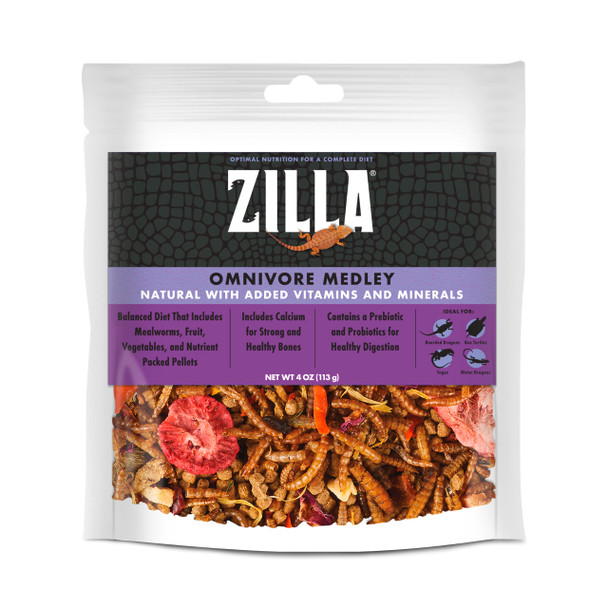 Zilla Pet Reptile Omnivore Food Medley Diet 4 Oz