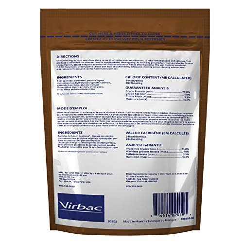 Virbac C.E.T. Enzymatic Oral Hygiene Chews Extra Large Dog 30 Count