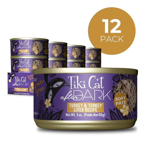 Tiki Pets Cat After Dark Pate Wet Cat Food Turkey & Turkey Liver 3 Oz 12 Count