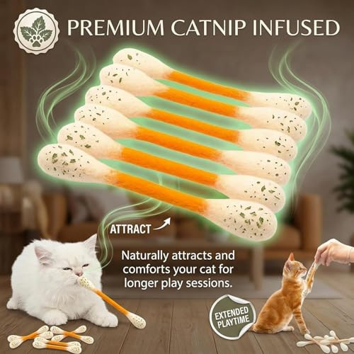 Yovarelion Swabs Cat Toys With Catnip 6 Pk