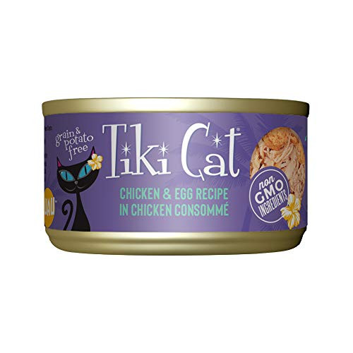 Tiki Pets Cat Luau Wet Cat Food Chicken & Egg . Cans 2.8 Oz 12 Count