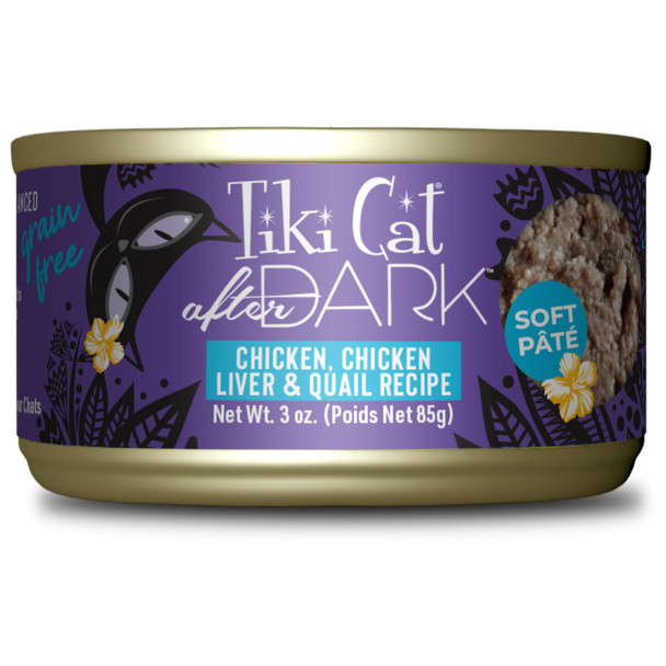 Tiki Pets Cat After Dark Pate Wet Cat Food Chicken & Quail 3 Oz 12 Count
