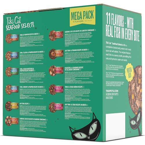 Tiki Pets Cat Wet Cat Food Mega Pack Seafood Selects Can 2.8 Oz 36 Count
