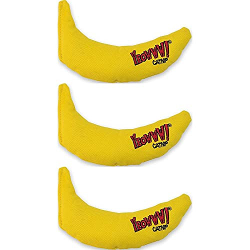 Yeowww Duckyworld 100% Organic Catnip Leaf & Flower Cat Toy Banana 3 3 Pack
