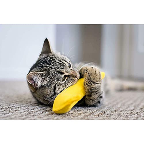 Yeowww Duckyworld 100% Organic Catnip Leaf & Flower Cat Toy Banana 3 3 Pack