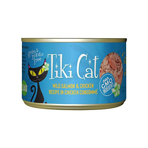 Tiki Pets Cat Luau Shredded Meat Wild Salmon & Chicken Recipe In Chicken 6 Oz Pack Of 8