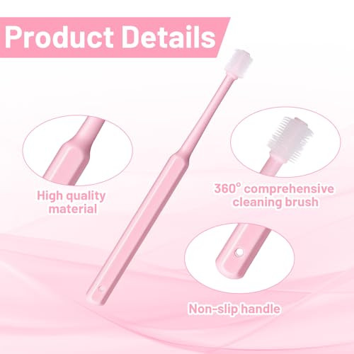 Wjiaaa 3 Pack Small Dog Cat Toothbrush 360 Degree Soft Silicone Pet 3 Pack