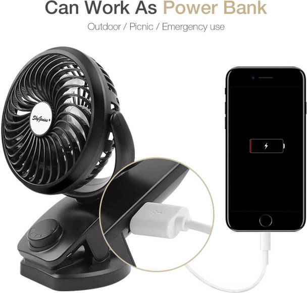 Battery Operated Clip On Fan  Max 40 Hours Of Battery Life