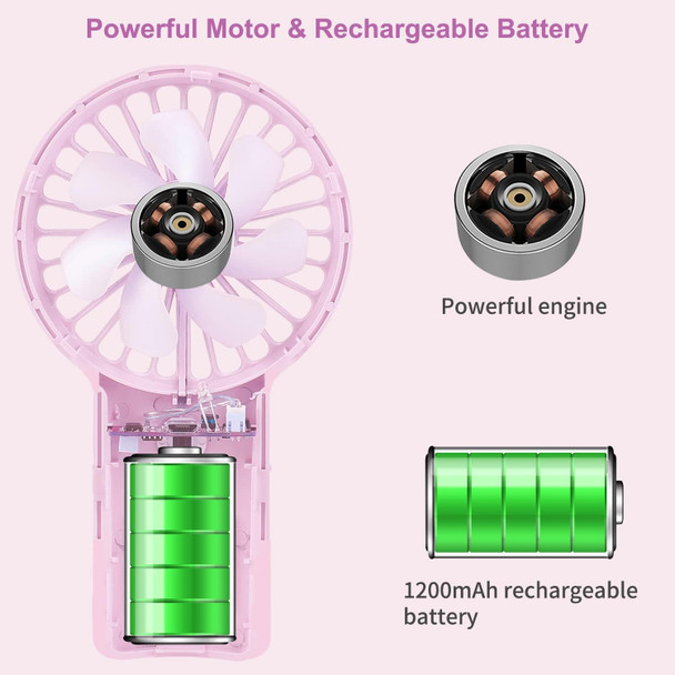 Aluan Handheld Fan Powerful Personal Mini Portable Speed Adjustable Battery Operated Usb Rechargeable Eyelash Fan For Kids Women