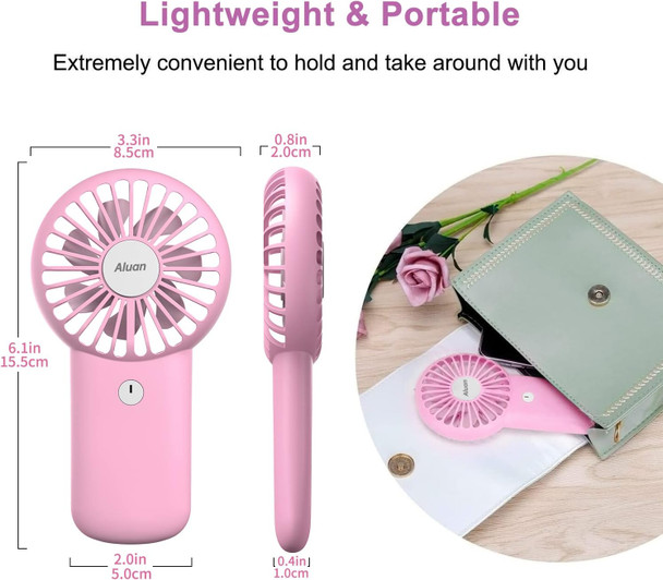 Aluan Handheld Fan Powerful Personal Mini Portable Speed Adjustable Battery Operated Usb Rechargeable Eyelash Fan For Kids Women