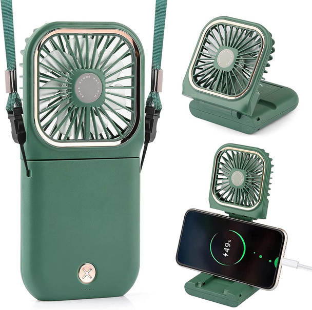 Handheld Fan, Portable Fan With Power Bank, 3000Mah Usb Rechargeable Mini Portable Fan, Quiet Desk Fan With Cell Phone Stand