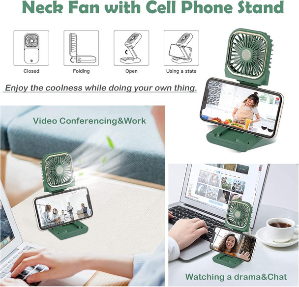 Handheld Fan, Portable Fan With Power Bank, 3000Mah Usb Rechargeable Mini Portable Fan, Quiet Desk Fan With Cell Phone Stand
