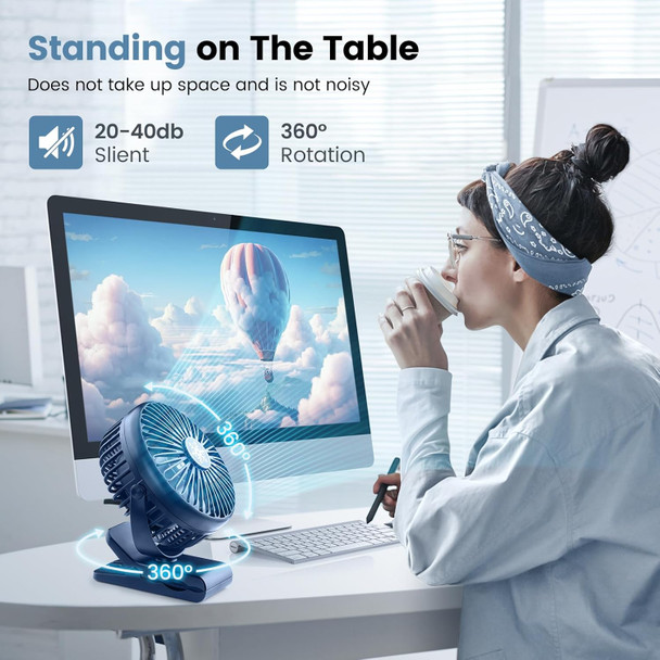 10000Mah Portable Fan Rechargeable, Battery Operated Desk Clip On With Led Light, 3 Modes 360 Rotation Personal Usb Small 10000Mah Portable Fan Rechargeable, Battery Operated Desk Clip On With Led Light, 3 Modes 360 Rotation Personal Usb Small