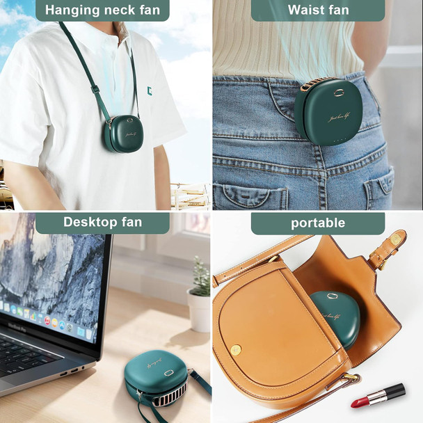 Binwo Portable Mini Fan, Hanging Neck Fan With Adjustable Lanyard, Usb Rechargeable 3 Wind Speed Personal Fan For Indoor Outdoor