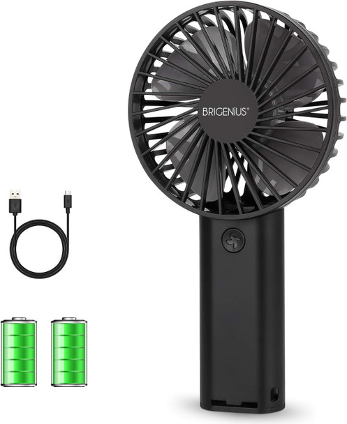 Mini Handhled Fan, 4000Mah Rechargeable Battery Operated Usb Desk Fan, Small Personal Portable Fan 3 Speed Adjustable Powerful