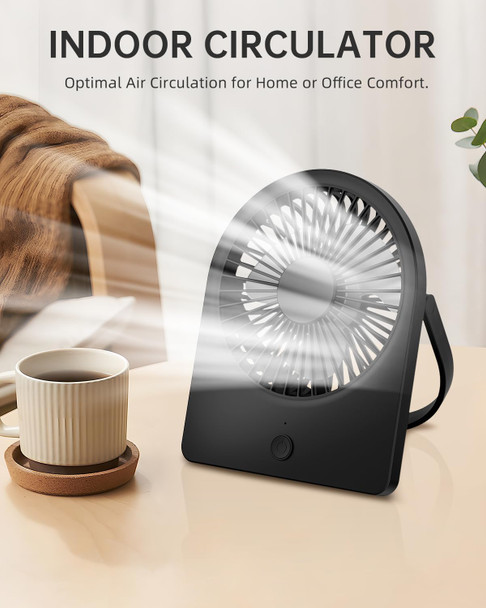 3.5 Usb Fan, Strong Wind Ultra Quiet Small Desk Fan Foldable 3 Speeds Adjustable, UsbC Corded Powered Personal Fan For Home