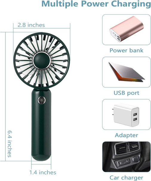 Civpower Mini Handheld Fan, Portable Usb Rechargeable Fan, Battery Operated Small Pocket Fan, 3 Speeds Adjustable, For Home