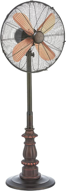 Decobreeze Pedestal Standing Fan, 3 Speed Oscillating Fan With Adjustable Height, Kipling, Antique Fan, 16 Inches