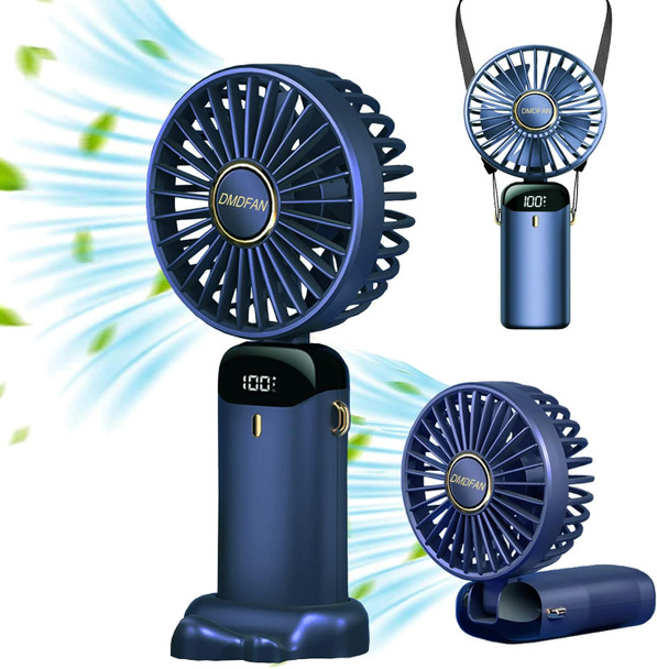 Mini Handheld Fan, Portable Personal Fan Hanging Neck Fan 90° Adjustable Usb Rechargeable 3000Mah Small Desk Fan 5 Speed For Home