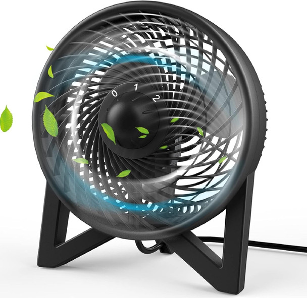 Dr. Prepare Quiet Desk Fan, 8 Inch Powerful Table Fan, Small Bedside Fan With 2 Speeds, Portable Personal Cooling Fan For Bedroom