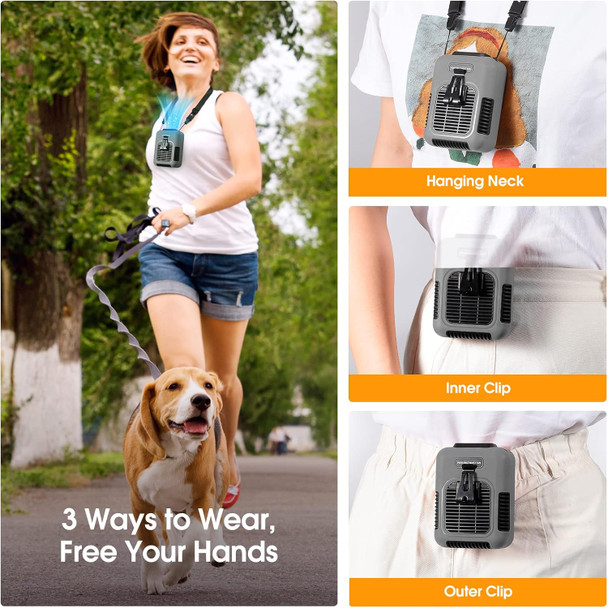 3In1 Portable Fan, Waist Clip Fan, Personal Neck Fan With Lanyard, 25H Working Time, Wearable Body Belt Fan, 8000Mah Rechargeable