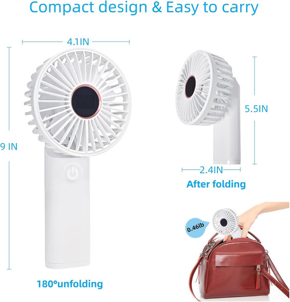 Mini Usb Personal Portable Handheld Fan With Rechargeable Foldable Fan For Travel. It Used As A Desk Fan And Neck Fan. Small