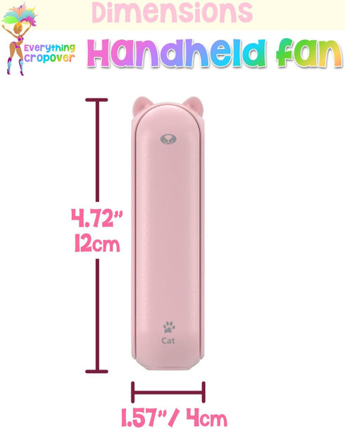 Handheld Mini Fan  Portable Small Foldable Fan  Phone Charger 2000 Mah Powerbank  2 Speeds Quiet Folding Pocket Fan  Pink