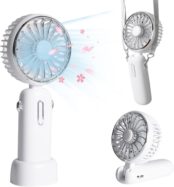 Portable Fan Neck Fan Desk Fan Hand Fan 3In1, 2000Mah Rechargeable Battery Operated Fan With Aromatherapy Tablet, Rotating Person