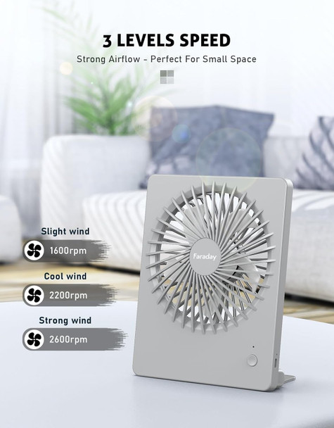 Small Table Fans Rechargeable Portable 180°Tilt Folding Desk Fans Battery Operated Personal Fan Ultra Quiet For Home Bedroom