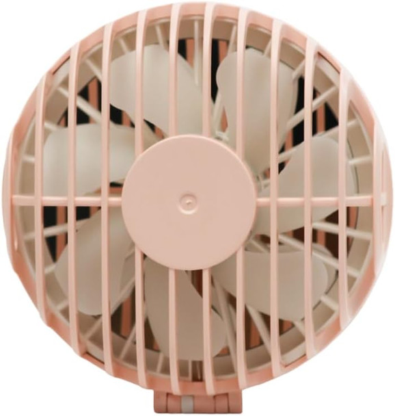 Compact Mini Fan Mirror Handheld Portable Usb Rechargeable Adjustable Speed Fan For Eyelash Extensions Makeup Travel Powder Pink