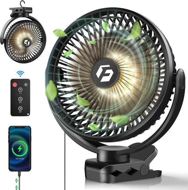 Frizcol 12000Mah 8 Inch Portable Clip On Fan,Battery Operated Camping Fan With Lights And Remote, Usb Fan Small Desk Fan Personal Frizcol 12000Mah 8 Inch Portable Clip On Fan,Battery Operated Camping Fan With Lights And Remote, Usb Fan Small Desk Fan Personal