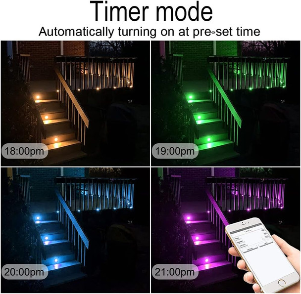 Fvtled Led Deck Lights Kit, 30Pcs Φ1.22 Wifi Smart Phone Control Low Voltage Recessed Rgbw Deck Lighting Waterproof Outdoor Yard