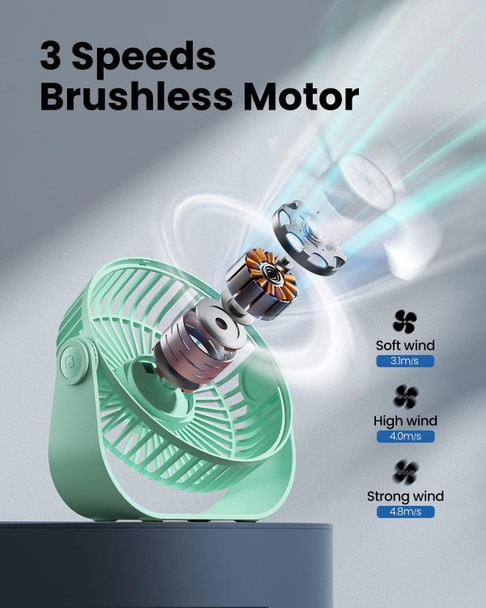 Gaiatop Usb Desk Fan, 3 Speeds Portable Small Fan With Strong Airflow, 5.5 Inch Quiet Table Fan, 90° Rotate Personal Cooling Fan