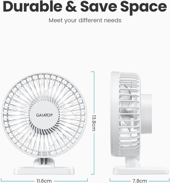 Gaiatop Usb Desk Fan, Small But Powerful, Portable Quiet 3 Speeds Wind Desktop Personal Fan, Adjustment Mini Fan Table Fan