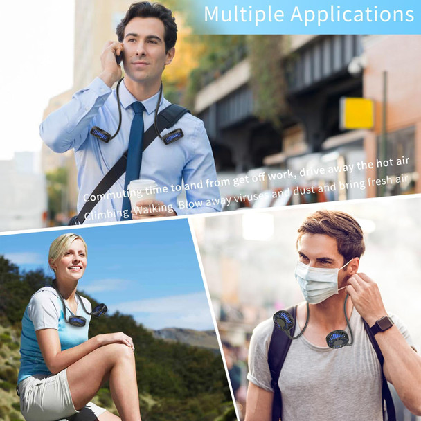 Handfan 5000Mah Neck Fan Portable Rechargeable, Wearable Personal Fans For Neck, Hands Free Necklace Fan Battery Operated