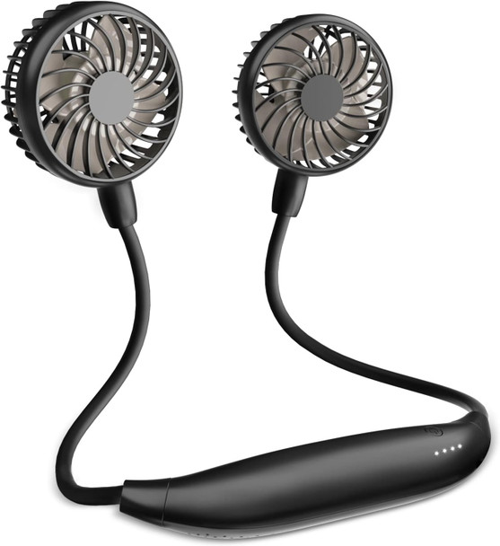 Handfan Portable Neck Fan, 4 Turbine Drive Personal Fan Rechargeable, Battery Operated Wearable Necklace Fan, 6 Speeds, 40Db Low