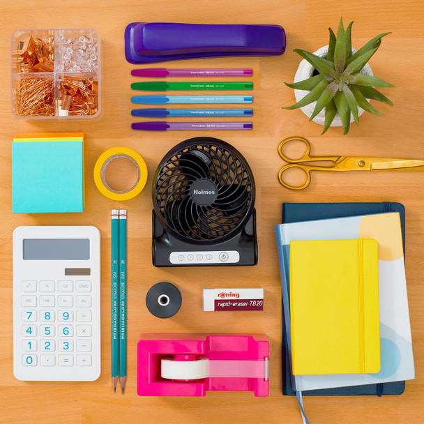 Holmes 4 Personal Fan, Rechargeable Battery, 3 Speed Settings, Lightweight, Compact And Portable, Adjutstable Head, Home Holmes 4 Personal Fan, Rechargeable Battery, 3 Speed Settings, Lightweight, Compact And Portable, Adjutstable Head, Home