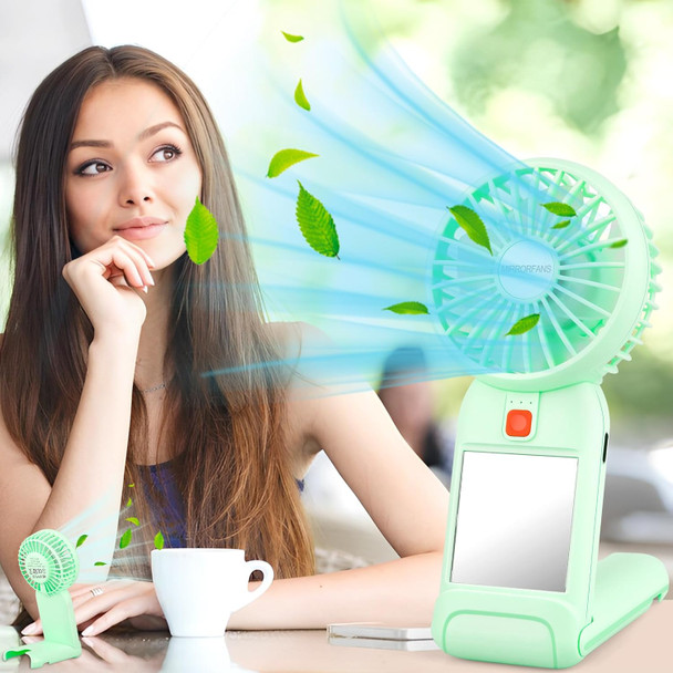 Mini Handheld Mirror Fan, Portable Fan Small Personal Fan Usb Charger, 4 Speed Adjustable Hand Fan With Mirror, Makeup Eyelash Mini Handheld Mirror Fan, Portable Fan Small Personal Fan Usb Charger, 4 Speed Adjustable Hand Fan With Mirror, Makeup Eyelash