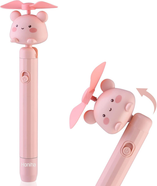 Mini Portable Fan, Personal Mini Handheld Fan, Replaceable Battery Small Pocket Fan, Adorable Cartoon Little Fan For Travel