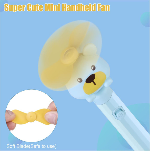 Mini Portable Fan, Personal Mini Handheld Fan, Replaceable Battery Small Pocket Fan, Adorable Cartoon Little Fan For Travel