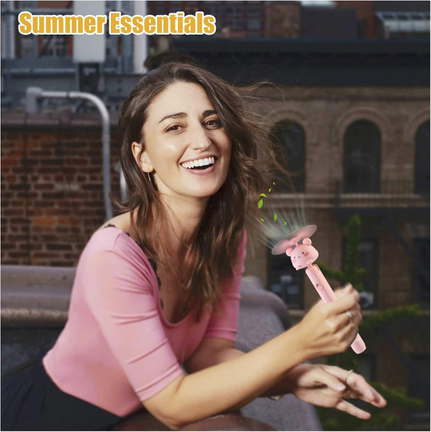 Mini Portable Fan, Personal Mini Handheld Fan, Replaceable Battery Small Pocket Fan, Adorable Cartoon Little Fan For Travel