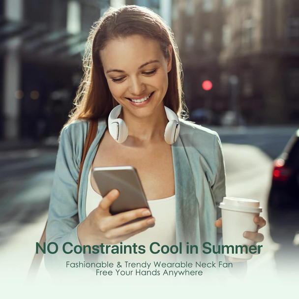 Housmile Neck Fans Portable Rechargeable, Neck Fan 4000 Mah Battery Operated Portable Neck Fan, No Hair Twisting, Leafless, Usb